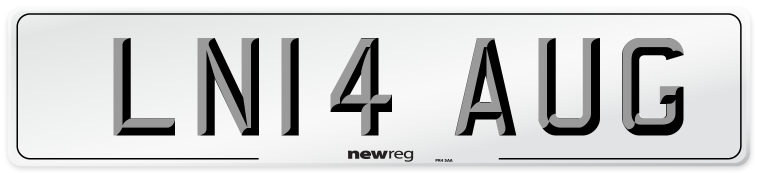 LN14 AUG Number Plate from New Reg
